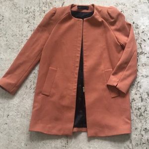 Zara Pea Coat - Salmon colored